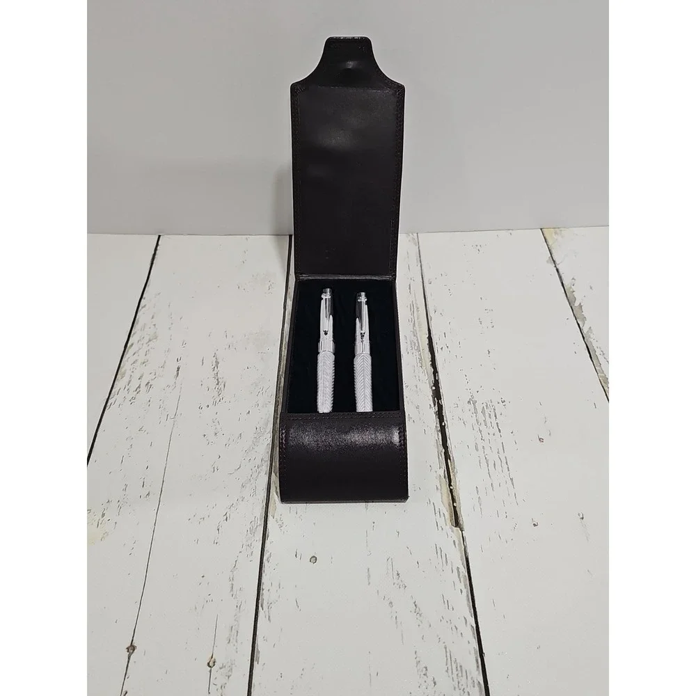 Vintage Cutter & Buck Pen Set In Original Leather Case